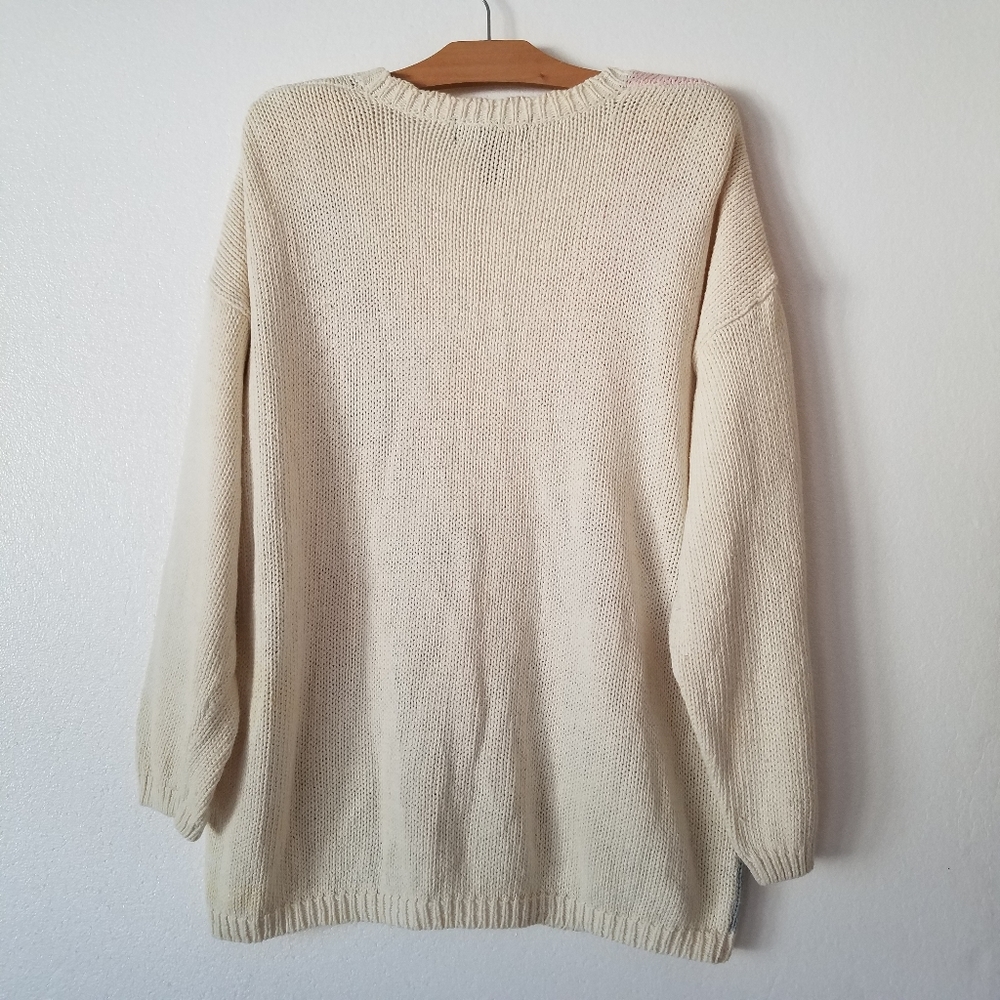 Vtg Gladys Bagley Granny Core Floral Embroidery Button Front Cardigan Sweater - Picture 7 of 12